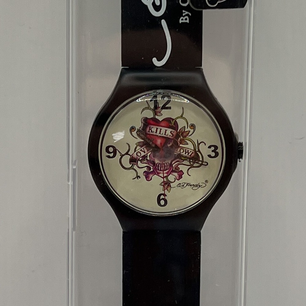 Ed Hardy Christian Audigier Love Kills Slowly Spectrum Watch Black EDH-334r-001